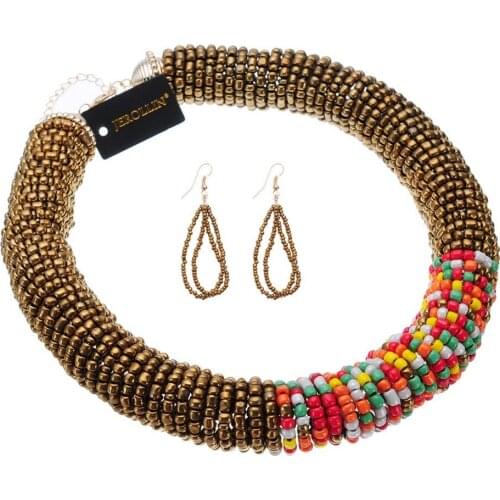 BK Many 10 Colors Fashion Handmade Resin Beads Chunky Statement Bib Choker Necklace Earring Sets