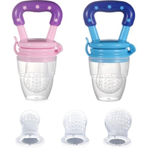 2 In 1 Nibbler Baby Pacifiers Feeder Cartoon Kids Fruit Food Feeder Nipples Feeding Safe Supplies Nipple Teat Bottle