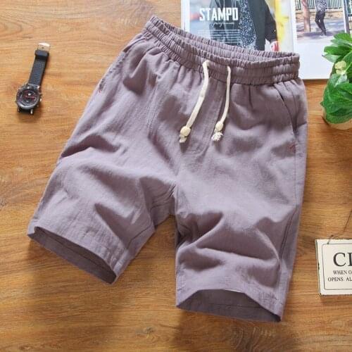 Plus Size 5Xl 2021 New Mens Solid Flax Shorts Chinese Style Linen Solid Color Short Trousers Male Summer Breathable Flax Shorts