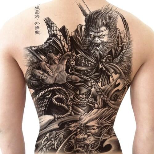 New 50 Designs Wholesale Excellent 100pcs Full Back Body Tattoo 48X35cm Factory Body Art Temporary Tatuajes Free Shipping