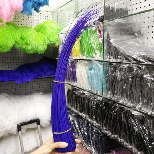 Wholesale Beautiful Gorgeous 10 pcs Sapphire Ostrich feathers spine 16-20inch/40-50cm diy holiday party supplies