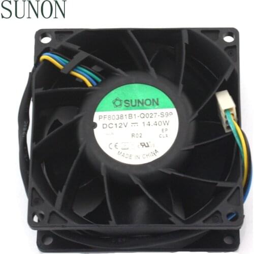 For Sunon PF80381B1-Q027-S99 DC12V 14.40W 8038 80*80*38mm powerful axial pwm cooling fan