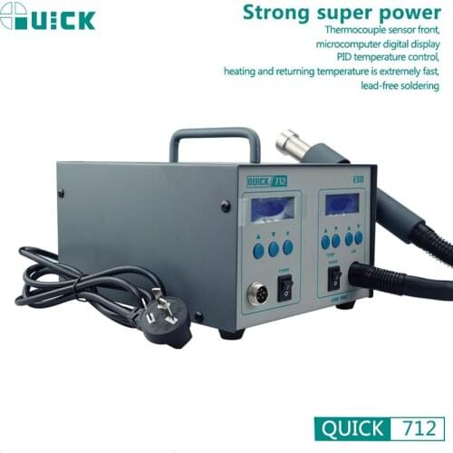 QUICK 712 2 in 1 Hot Air Gun Soldering Station PCB Welding Repair Rework Tools Digital Display Adjustable Soldering Iron