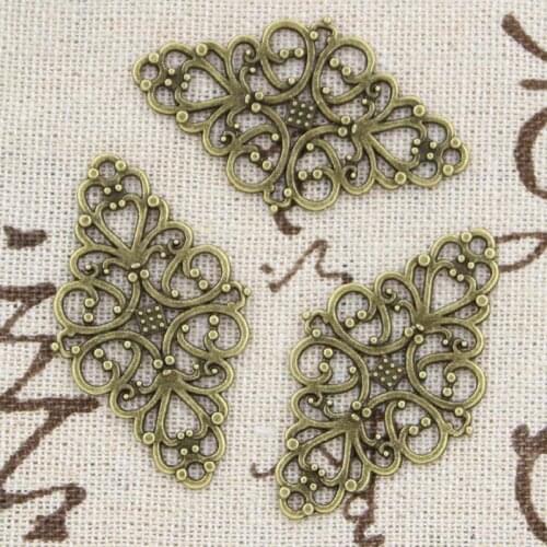 6pcs Charms Flower Link 41x25mm Antique Making Pendant fit,Vintage Tibetan Bronze,DIY Handmade Jewelry