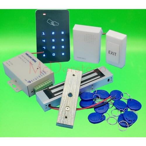 DIY Touch Keypad Access Control Complete 125khz Rfid Door Access control system 350lbs Electric Magnetic Lock +Power supply