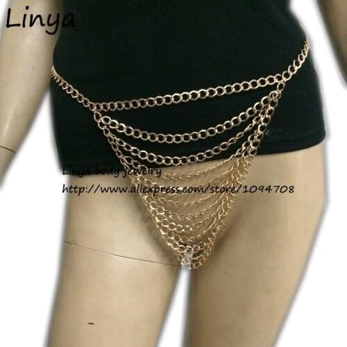 UK-003 Very Sexy chain Panties, chain G-string, Chain Bikini Bottom,body jewelry