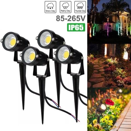 Waterproof LED Yard Pathway Lights Outdoor Landscape RGB Spotlight Adjustable Color Changing Remote Control Garden Lights D30