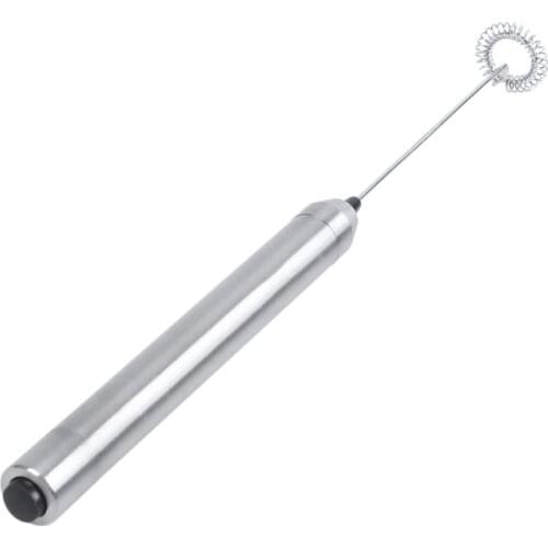 Milk Frother Electric Milk Frother Milk Steamer Wand Slim Handheld For Coffee Latte or Cappucino Silver