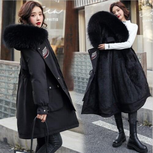 Women Jacket Thick Plus Velvet Woman Coat 2021 New Fashion Slim Solid Zipper Winter Coat Woman Parkas Mujer Chaqueta