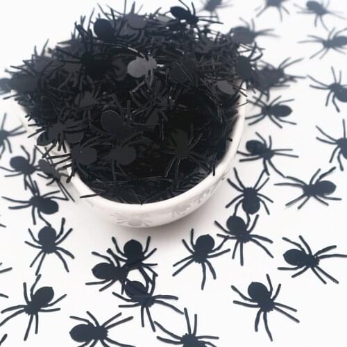 15*18mm Black Arachnid Spider Shape Loose Sequins Pailettes For DIY Party Halloween Decoration Festival Ornament Accessories