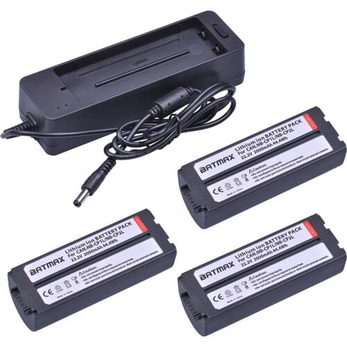 3Pc 2000mAh NB CP2L NB-CP2L Battery +Charger Adapterfor Canon NB-CP1L CP2L SELPHY CP100 CP200 CP300 CP400 CP510 CP600 Printers