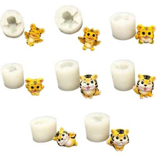 3D Cute Tiger Candle Epoxy Resin Mold Aromatherapy Plaster Soap Silicone Mould DIY Crafts Jewelry Pendants Casting Tools