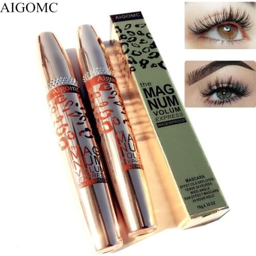 AIGOMC Brand Makeup Curling Thick Mascara Volume Express False Eyelashes Make up Waterproof Cosmetics Eyes Aluminum tube