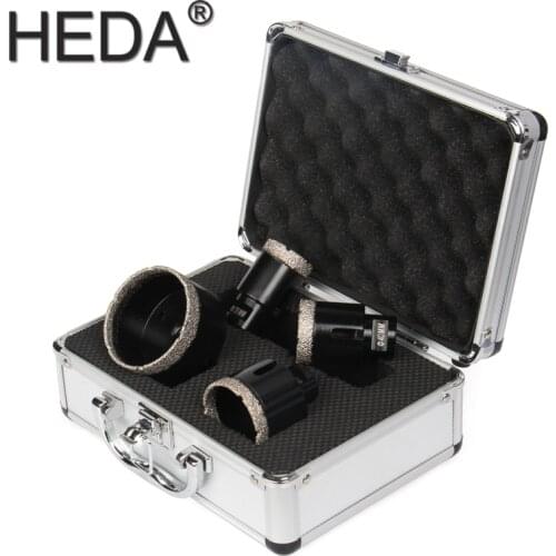 35/40/50/68mm 4Pcs/Set M14 Thread Shank Vacuum Brazed Diamond Core Drill Bits Hole Saw Kit For Cutting Marble Ceramic Tile