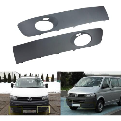 ANGRONG 2Pcs For VW Transporter T5 2010-2015 Front Bumper Fog Light Cover Surround Grill
