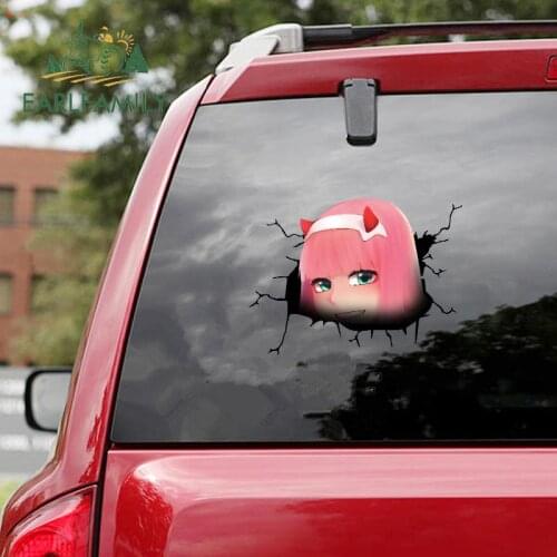 EARLFAMILY 13cm x 10.4cm for Zero Two RV Car Stickers Anime Car Accessoires Decal Campervan Funny Windshield Scratch-Proof
