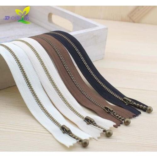 Bronze bag with zipper head drop all-match four-color 3 hand DIY zipper bags 2025 30CM