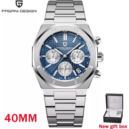 Pagani Design 2021 New Top Luxury Stainless Steel Men' Quartz Watch 40mm Sapphire Glass Luminous Pointer Watch Relogio Masculino