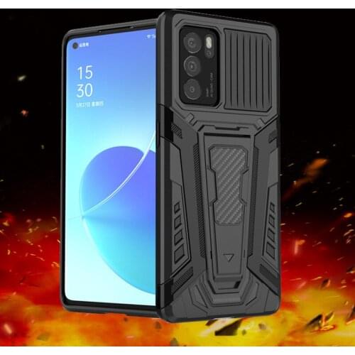Holder Case For OPPO Reno 6 Pro Cover For Reno 6 Pro Capas Shockproof PC Back Bumper Kickstand Cover For Reno 6 Pro Plus Fundas