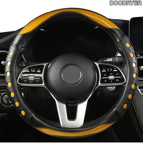 DOODRYER Carbon Fiber Leather Car Steering Wheel Cover For Chevrolet Cruze Captiva Lacetti Aveo Niva Spark Sonic Trax Camaro