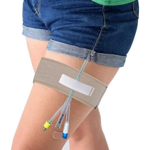 1pc Catheter Fixation Strap Urine Bag External Leg Band Holder for Man Woman External Leg Band Holder Fixator (Khaki)