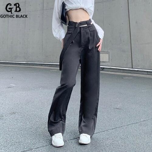 Женские брюки широкие Gothic Black China At AliExpress