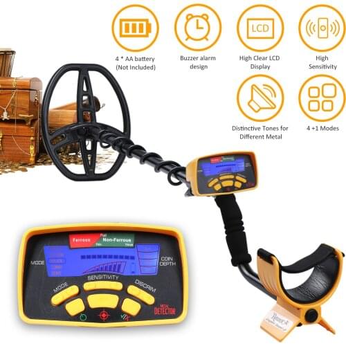 MD6350 Metal Detector Underground Metal Finder Inductor Gold Treasure Hunter Seeker with LCD Sound Adjustment 5 Finding Modes