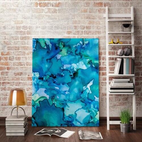 Fashion Large size Printing Abstract blue Art (5) Wall Art Picture Home Decor Living Room Modern Canvas Print No Frames WLONG