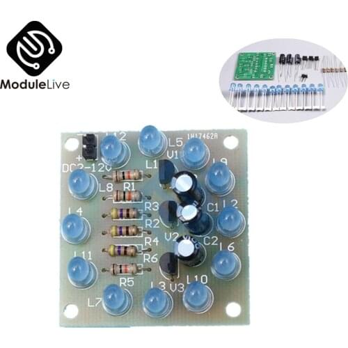 DIY Blue 12PCS LED Circular Lamp Suite Light Kit Fun Electronic Parts DIY Electronic Kit Tools For Hobby