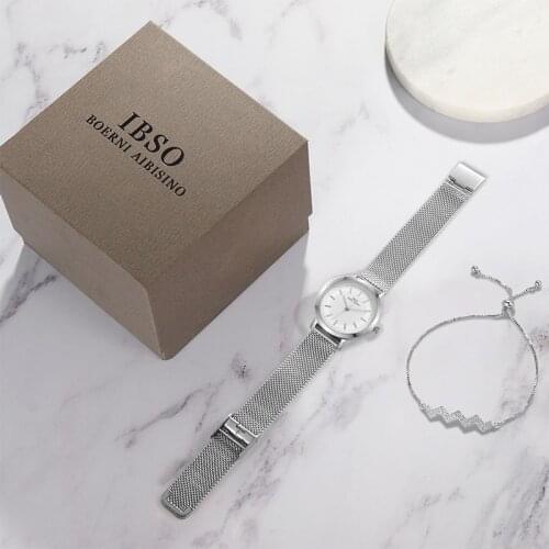 Watch For Women Japan Movement High Quality Women Stainless Steel Mesh Rose Gold Waterproof Ladies Watch alloy bracelet set