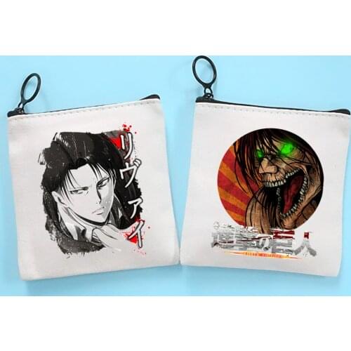 Attack on Titan New Womens Bag Pure White Bag Handmade Cloth Bag Coin Purse Whiteboard Bag Handbag