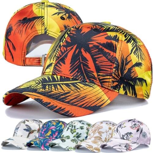 New Hats For Women Fashion Flower pattern Baseball Cap Adjustable Outdoor Female Streetwear Hat Shading Cap