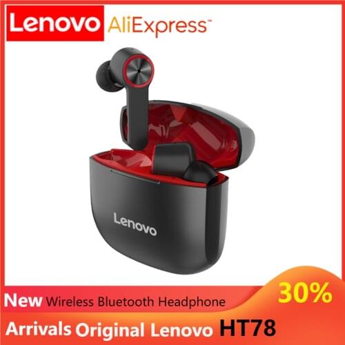 Original Lenovo HT78 Wireless Bluetooth Earphone Waterproof HIFI Stereo Sound headphones Gaming Earbuds With Micr Touch headset