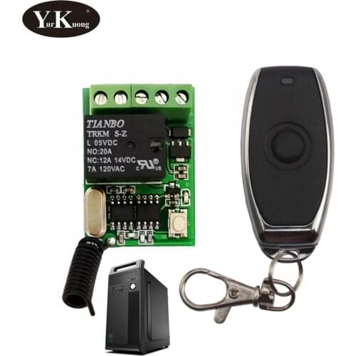 Computer on off button remote control switch 5V 6V 9V 12V Relay Contact Push Button RF Wireless Switch 315 433 Smart Home Alarm