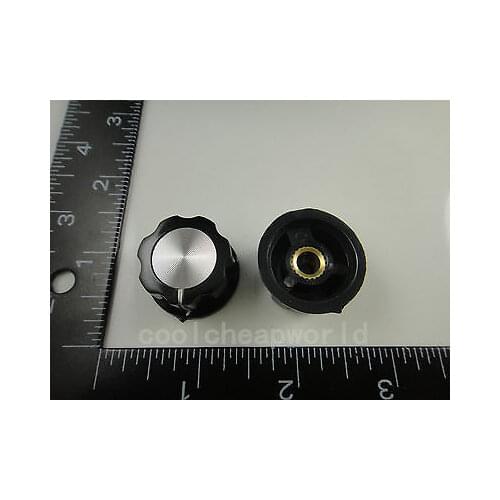 5pcs Skirted Knob A03 For Standard Pots Black D 27mm H 16mm Hole Diameter 6mm