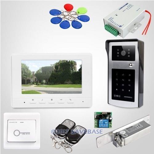HOMSECUR 7" Video Door Entry Call System with Keyfobs Password Keypad for Home Security