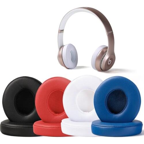 Solo 2 Memory Foam / Protein Leather Replacement Ear Cushion Earpads for Beats by Dre Solo 2 Headphone - Black