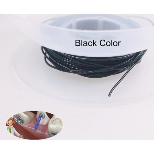 Dental Orthodontic Elastic Power Solid Thread 15FT/Roll Black Color