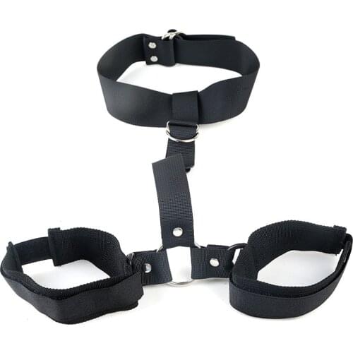 Adult Products Bundle Bondage Belt Appeal Ribbon Set Neck Collar Linked Back Handcuffs Alternative Sex Toys