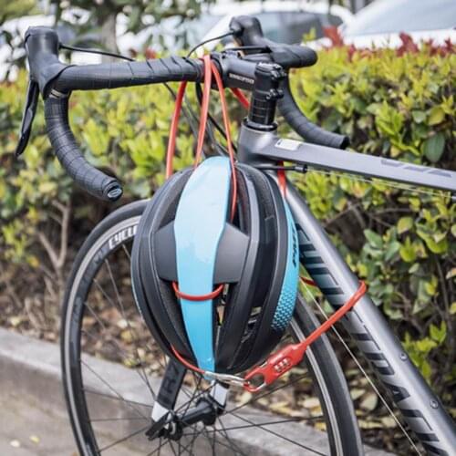 Bicycle Bike Combination Lock Zinc Alloy Anti-theft Security Helmet Lock 178g Ultralight Portable 180cm PVC Wrapped Steel Cable