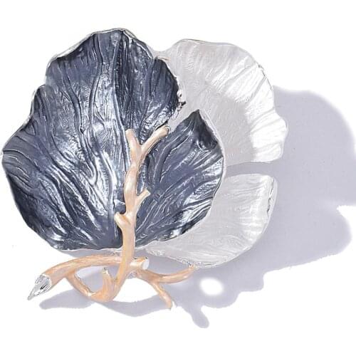Vintage Leaf Brooches Pins Big Brooch Bouquet Bijoux Pin for Women Plant Badge Clothing Jewelry Accessories Wedding Party