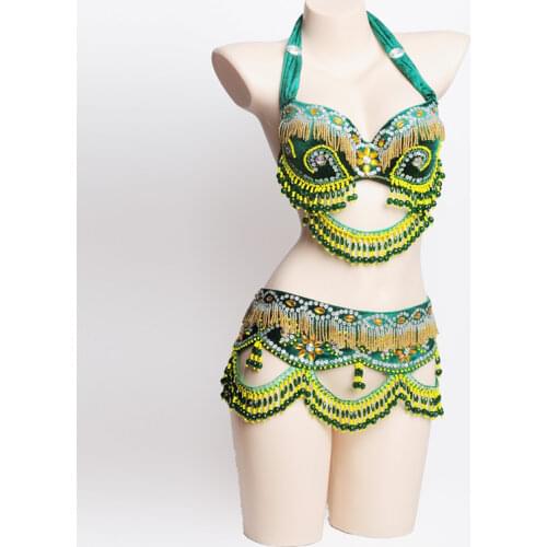 Carnival Dance Bra Belt Womens belly dance costume retro bellydancing clothes dancer wear belly dancing belt halter bra top