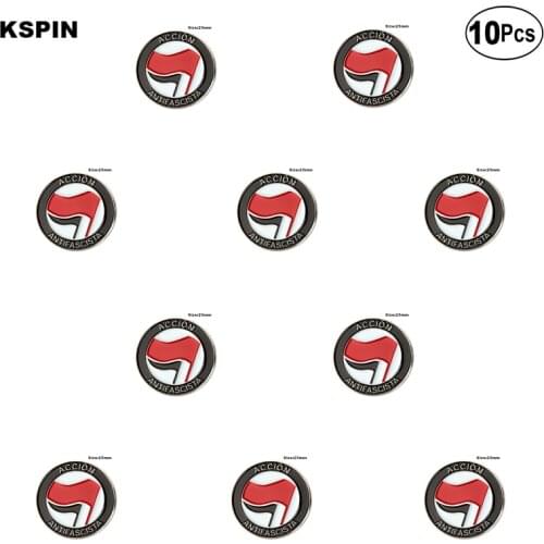 Accion Antifascista Flag Lapel Pin Flag badge Brooch Pins Badges 10Pcs a Lot