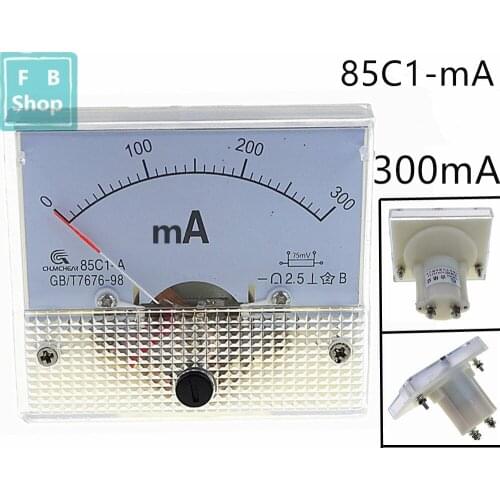 1PCS 85C1-mA 300mA DC pointer ammeter 85C1 series analog AMP meter 64*56 mm size