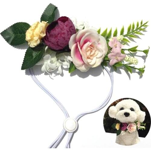 1pc Creative Pet Headband Elegant Lovely Artificial Flower Decorative Headband Pet Hair Accessories For Hawaii Party Dress Up
