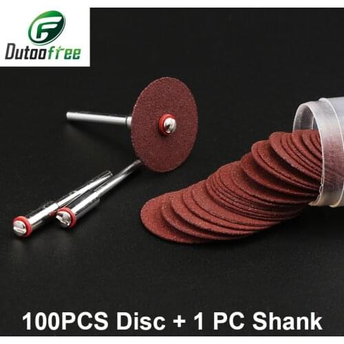 100PCS Cutting Disc Resin Grinding Wheel 24mm+1PC Shank Dremel Accessories for Rotary tools Grinding Abrasive Tools