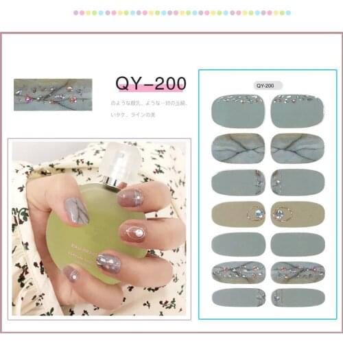 14tips/sheet Four Seasons Nail Sticker and Diamond Nail Sticker Crystal Laser Waterproof 3D Nail Decal Manicure Tool