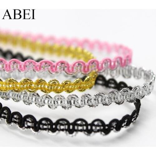 20yards/lot 5mm Gold Silver Pink Black for optional Polyester Lace Trims Diy Wedding Party Crafts Dancing Dress Ribbon Decors