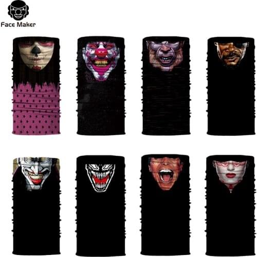 3D Seamless Bandanas Neck Warmer Buffe Face Shield Motorcycle Cycling Balaclava Headband Mask Hiking Fishing Scarf