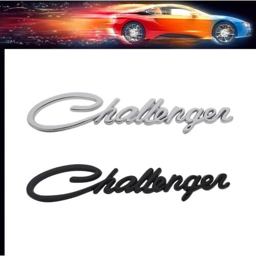 3D Chrome Black Challenger car Hood Fender trunk Rear Bonnet Nameplate Decal Emblem Badge Sticker for Challenger